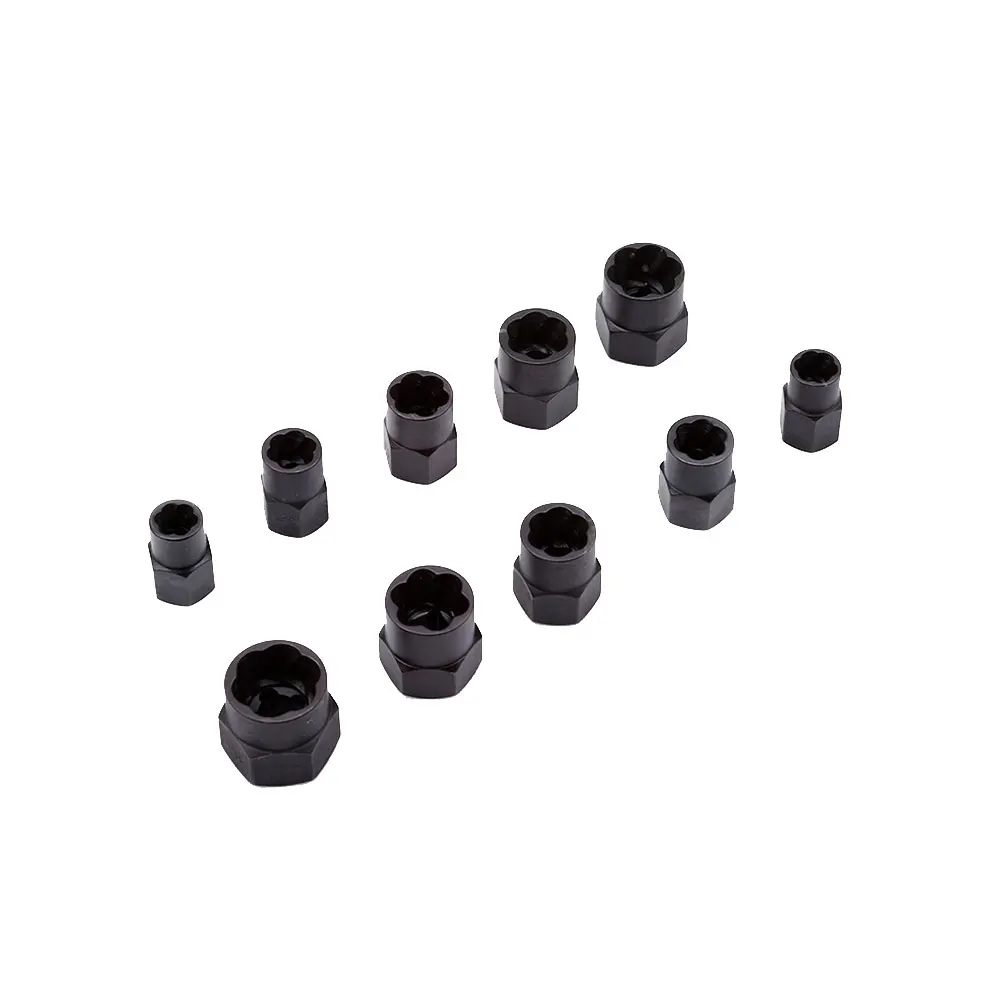 

10pcs Damaged Nut Extractor Tools Durable Strong Black Bolt Remover Kit Box for Nut screw Worker DIY