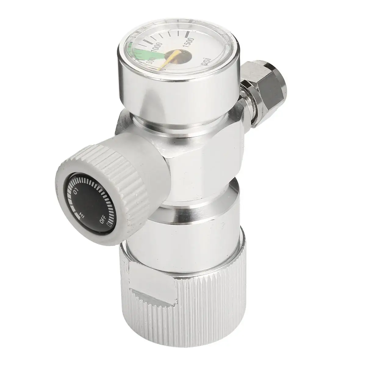 Aquarium Co2 Pressure Regulators Aluminium Alloy Adjustable for 15 gal Fish CO2 Tank Up to 1500