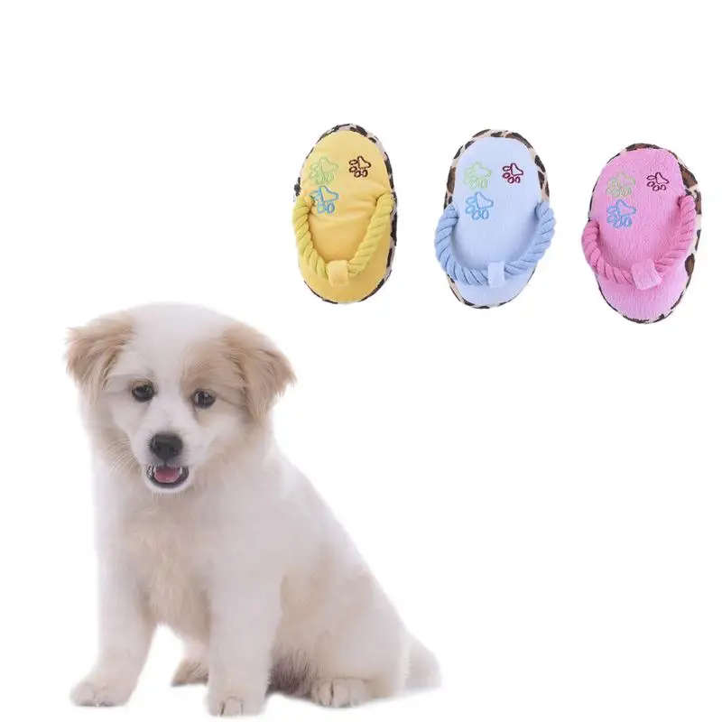 

1 Pcs Soft Plush Slipper Design Puppy Cat Dog Bite Toy Squeaky Training Chew Sound Pet Toys With Squeaker Dog Pet Supplies