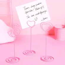 Милый креативный держатель для карт, романтическое сердце, фламинго, зажим для фото, настольная подставка для цифр, настольные зажимы для записей, школьные принадлежности