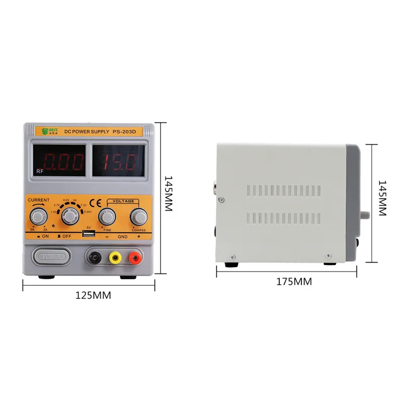 BEST PS-203D 0-20V 0-3A Adjustable DC Power Supply W/ GSM Signal Detection for Mobile Phone Maintenance