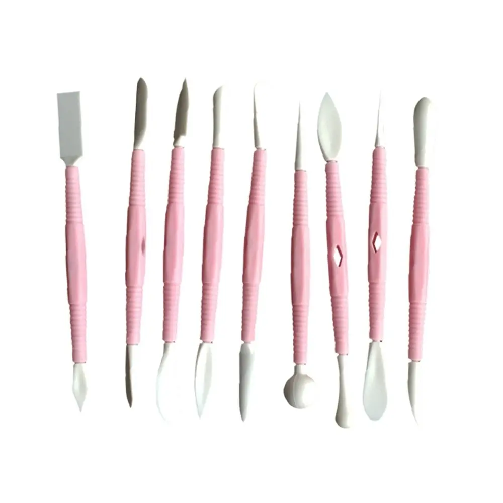 

9PCS/Set Cake Baking Clay Pottery Modeling Carving Tools Kitchen Cutting Kit for Sculpture Double-end Embossing Tool