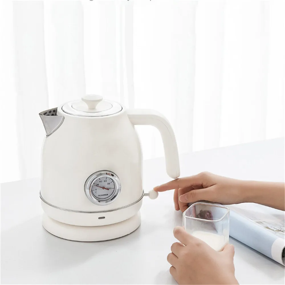 CS SH01 OCOOKER 1 7л/1800 Вт ретро Электрический чайник из нержавеющей стали с часами