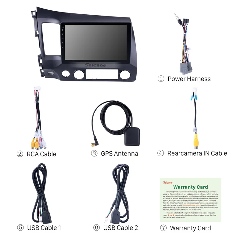  Seicane 10.1 Inch 2Din Android 8.1 Car Radio Quad-Core HD 1024*600 Tochscreen GPS Multimedia Player