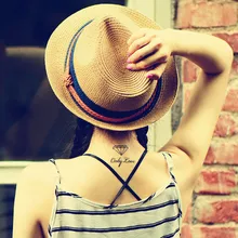 Детская, женская, мужская пляжная соломенная шляпа, Панама, летняя, пеньковая веревка, повседневный солнцезащитный козырек, WHShopping