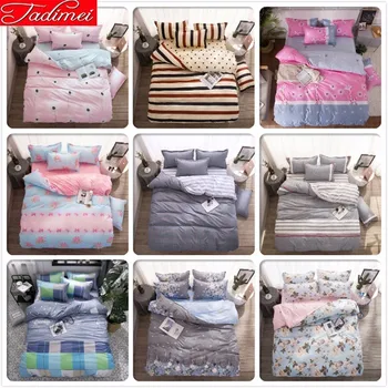 

3/4 Pcs Bedding Set Adult Kid Child Soft Cotton Bed Linen Single Twin Full Queen King Size Quilt Comforter Duvet Cover Bedspread