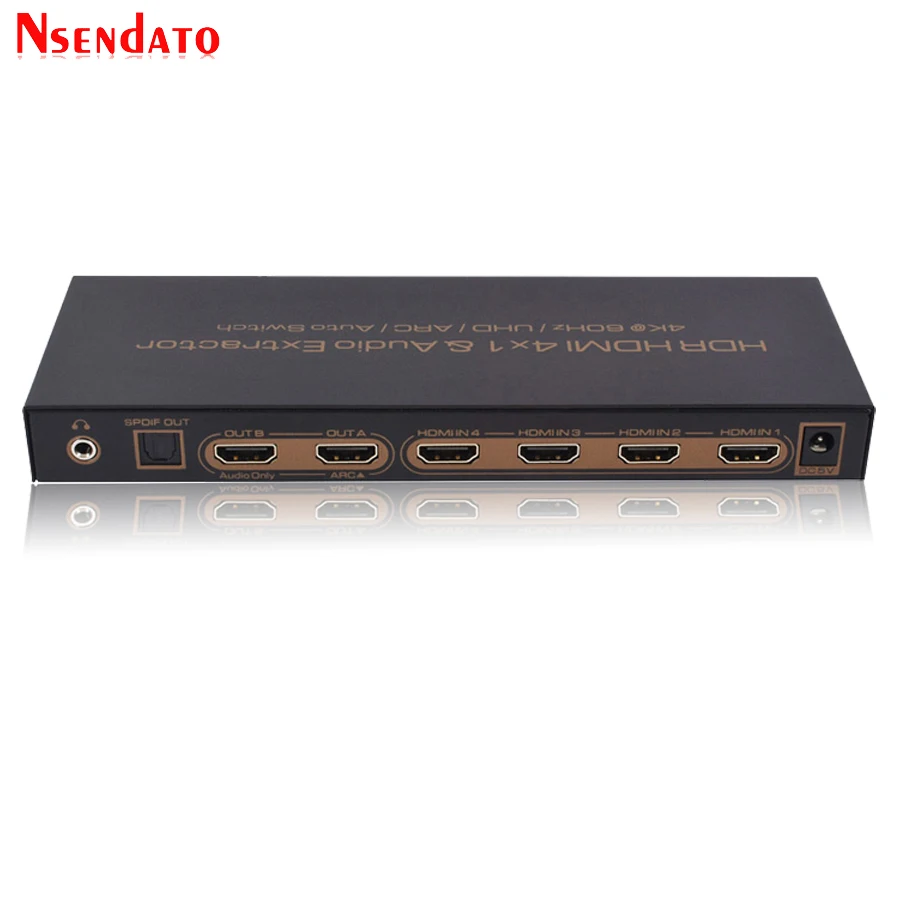  4K*2K HDR HDMI Matrix 4X1 4k HDMI Switch Splitter Audio Extractor For DTS Dolby ARC SPDIF 4 In 1 Ou