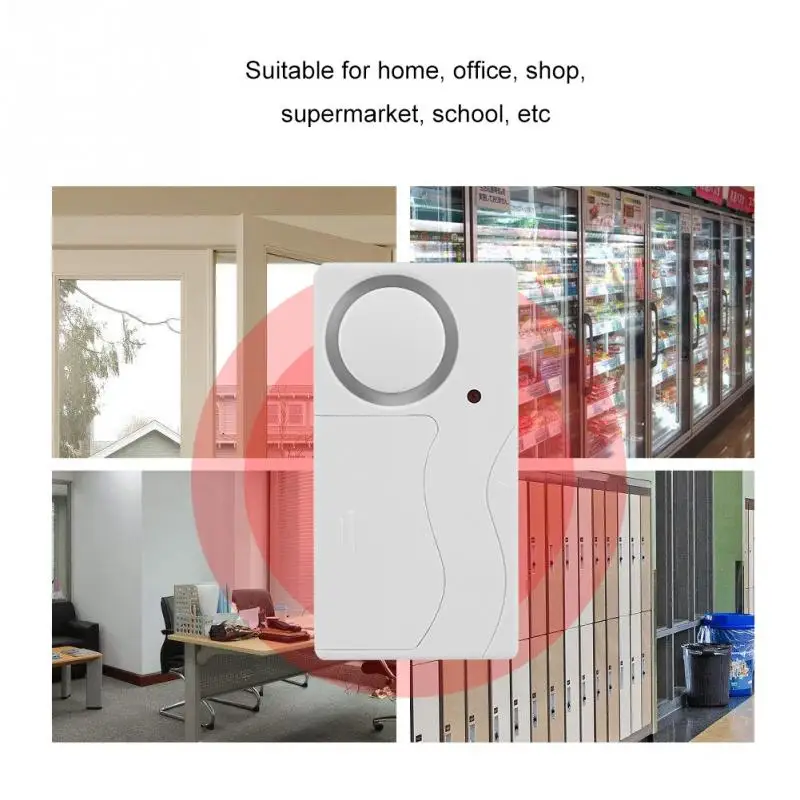 

Wireless Door Burglar Alarm Security System Vibration Magnet Sensor with Remote Controller