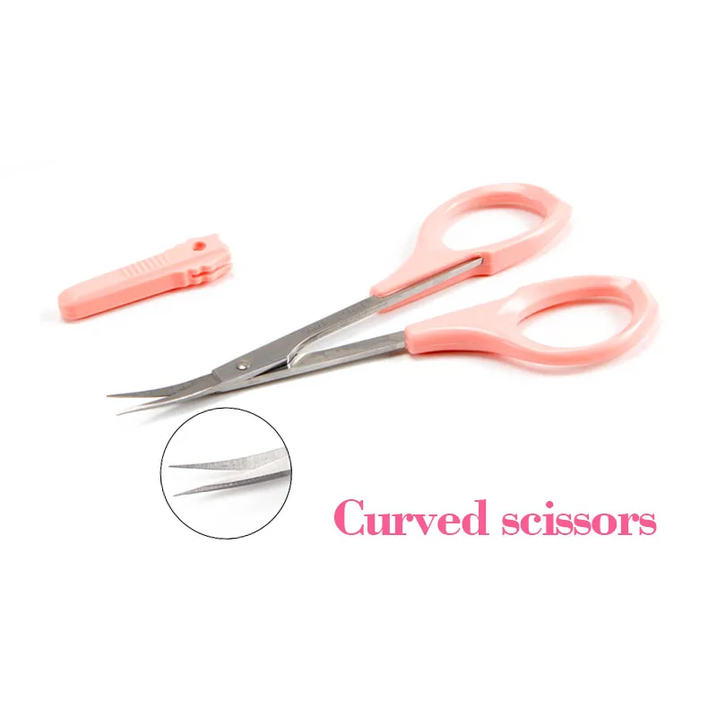 New Curved Multifunctional Eyebrow Trimmer Scissors Curved Stainless Steel Scissors Eyebrow Beauty Makeup Tool with Sharp Head 4