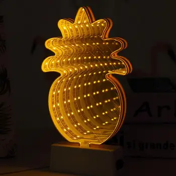 

Kaigelin LED Neon Night Light Flamingo Cactus pineapple Shape with Base Battery Powered Table Lamp for kids room holiday