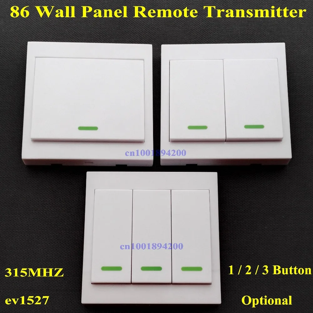 86 Wall Panel Remote Transmitter 1 2 3 Button Sticky Rf Tx Smart Home Room Hall Living Room