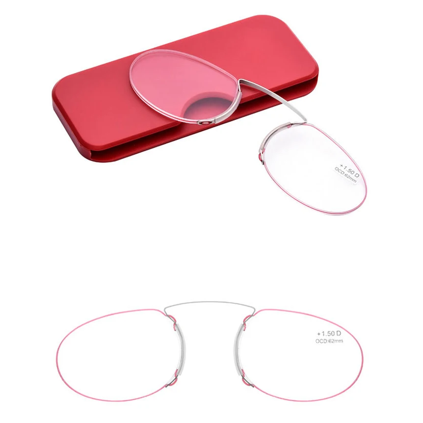 1,00 нос отдыхающий Pinching портативный тонкий Pince-Nez оптика очки для чтения без руки старые Мужчины Женщины + 1,50 + 2,00 + 2,50 + 3,0 + 3,5 + 2019