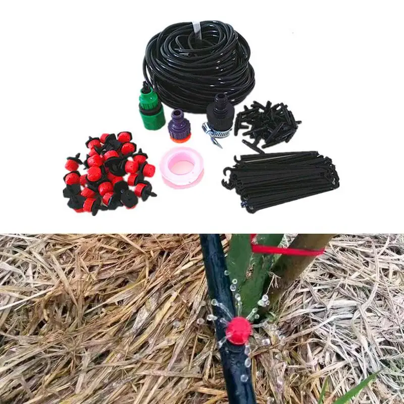 DIY микро капельного самостоятельного полива растений 10 м садовый шланг системы 15 капельница завод садовый шланг для полива набор