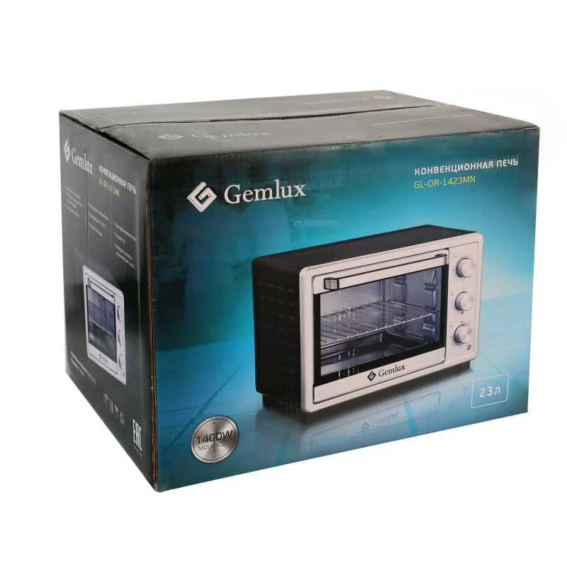 Мини печь GEMLUX GL OR 1423MN (Мощность 1400 Вт объем 23 л температурный диапазон 100 250 С