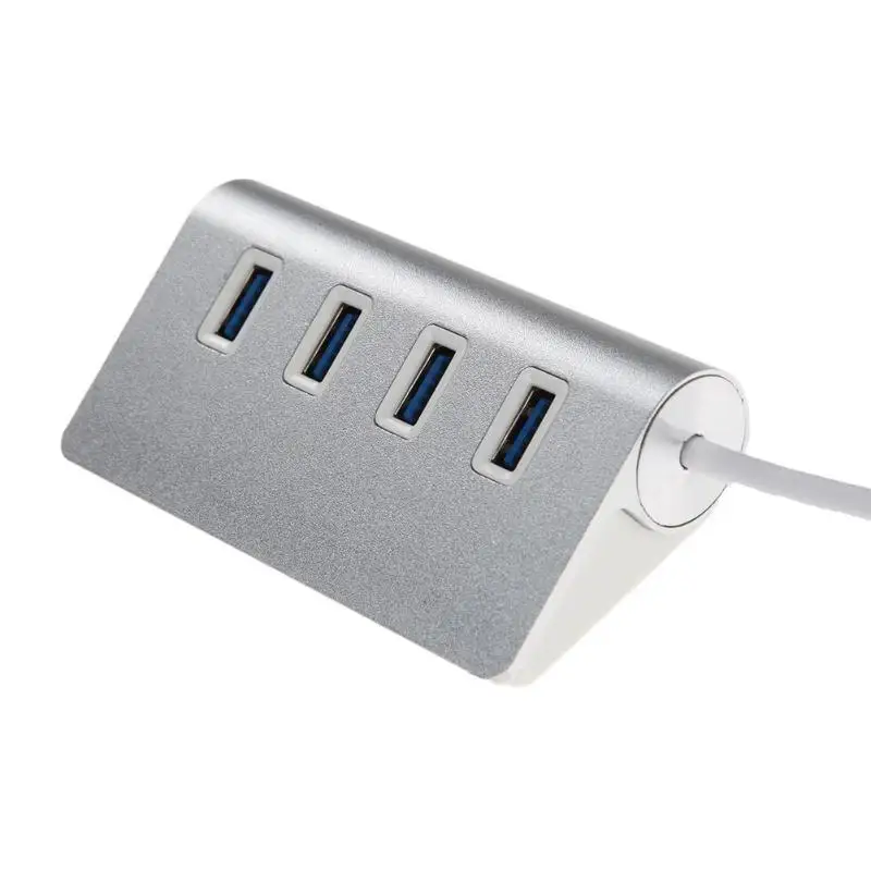 Высокоскоростной 4 порта USB 3 0 Портативный Алюминиевый хаб разветвитель адаптер