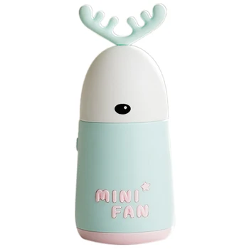 

Portable Handheld Fan Desktop Mini Fan Cute Cartoon Deer Ear Shape Fan Charging Fan Light