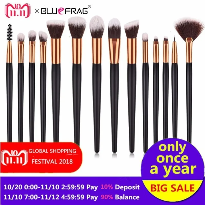 Kopen BLUEFRAG Profesional Make Up Kwasten Set Poeder Foundation Blush Oogschaduw Blend Cosmetische Beauty Make Up Brush Tool Kit 4 7 14