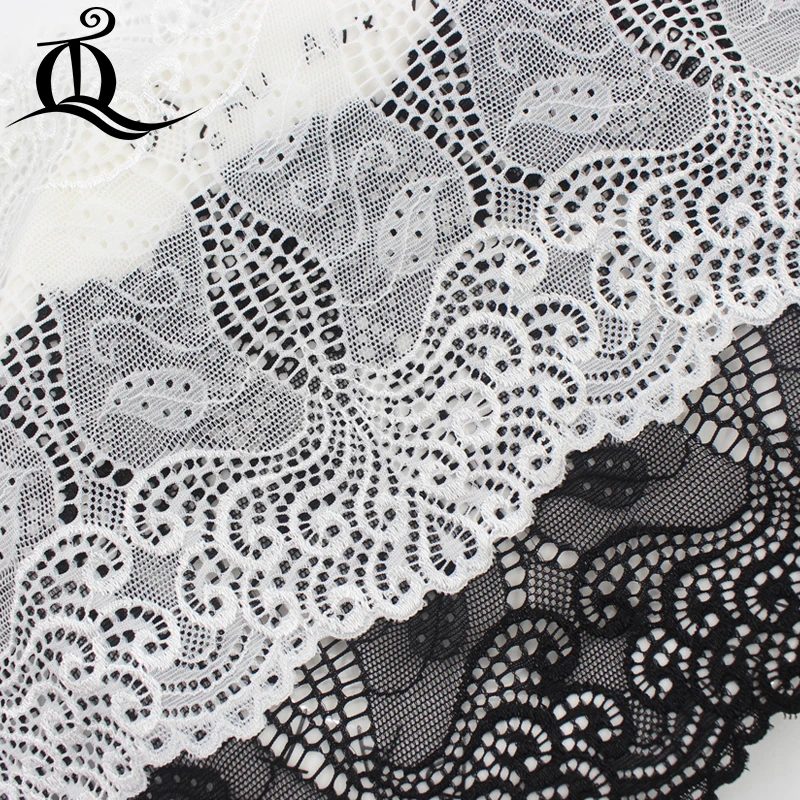 

TQ 18cm cool White&black manual elastic lace lace accessories garments skirts clothes hollows decorative gauze DIY fabric ymq163
