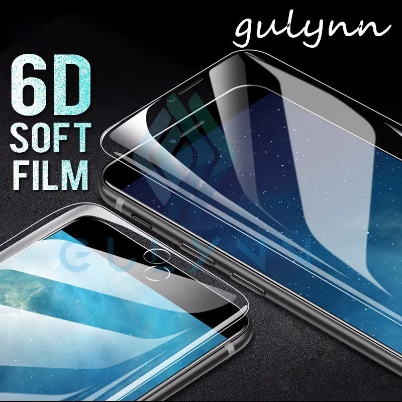 Мягкая защитная пленка 6D с полным покрытием экрана для iPhone 6 7 8 Plus X XR XS Max