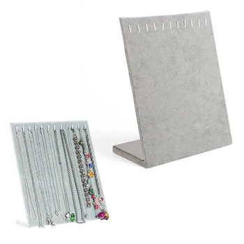 

17 Hooks Velvet Jewelry Organizer Holder Storage Board Bracelet Necklace Pendant Display Stand Rack Jewelry Display Case