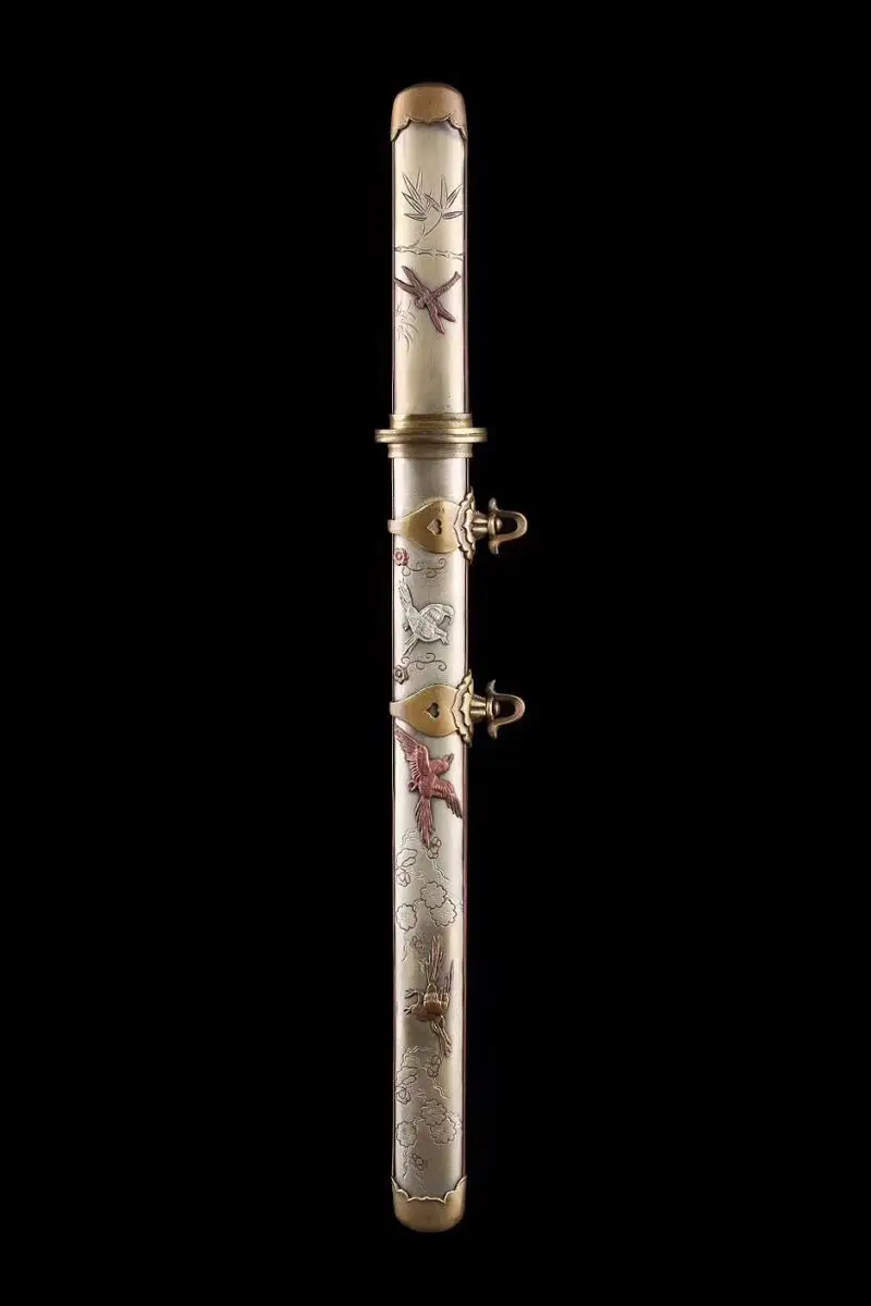 

Chinese Sword Han Dynasty Hand-made Damascus Folded Steel+clay tempered+Fine Polished Very sharp Full tang Short blade