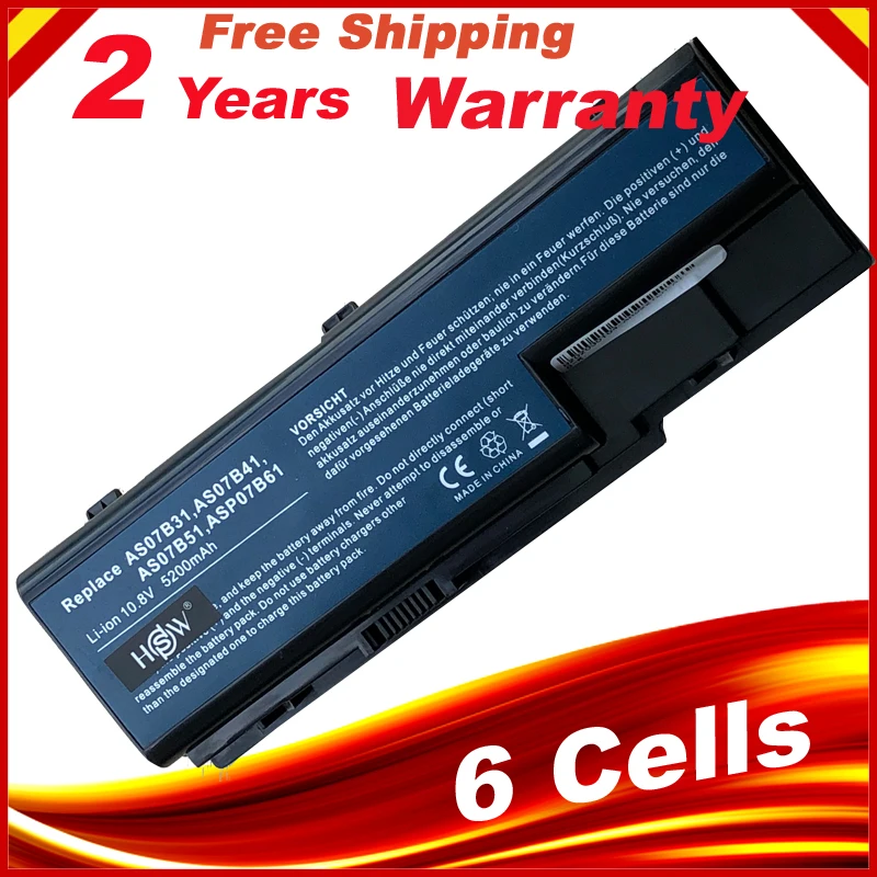 Батарея HSW 6cell AS07B31 AS07B41 AS07B51 AS07B61 AS07B71 AS07B72 AS07B42 для Acer Aspire 5230 5235 5310 5315 5330 5520