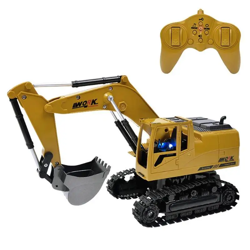 

2.4GHz 8CH Simulation RC Excavator Toy 1:24 Engineering Truck Model With Music And Light Children's Boys Educational Gift
