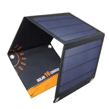 

ALLOYSEED Portable Foldable Sun Power 16W Solar Cells Charger 5V 2.6A USB Output Devices Outdoor Solar Panel Battery Power Bank