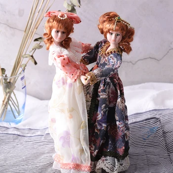 

Best 30cm Exclusive Big Ceramic Dolls Porcelain Victoria Doll Home Decor Crafts Figurines Collectible Lady Dollhouse Miniatures