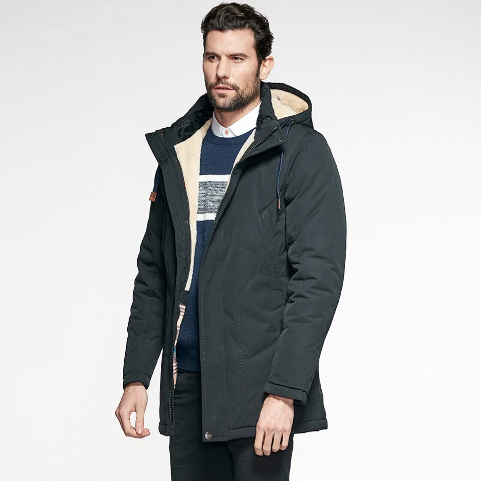 

6XL Men's Winter Business Causal Long Thick Fleece Warm Parka Jacket Coat Men Brand New Waterproof Pockets Parkas Men Plus Size