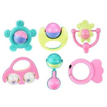 

6 Pcs Baby Cute Cartoon Multi-style Ring Bell Set Toys Kids Early Funny Rattles Baby Grow Gifts YJS Dropship