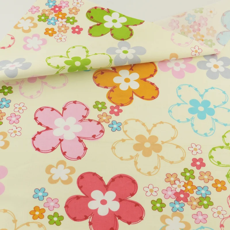 

Pretty Flower Cotton Fabric Bedding Decoration Teramila Fabrics Clothing Patchwork Home Textile Quilting Sewing Cloth Crafts