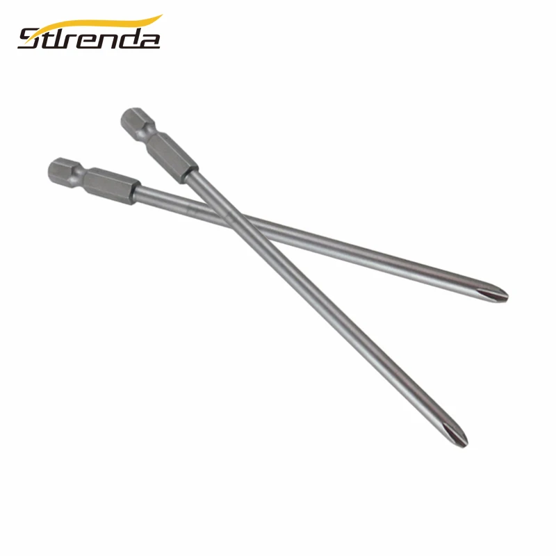 STLRENDA 10 шт. PH2 Магнитная отвертка Биты 100/120/150 мм S2 сталь Phillips биты шестигранные 1/4