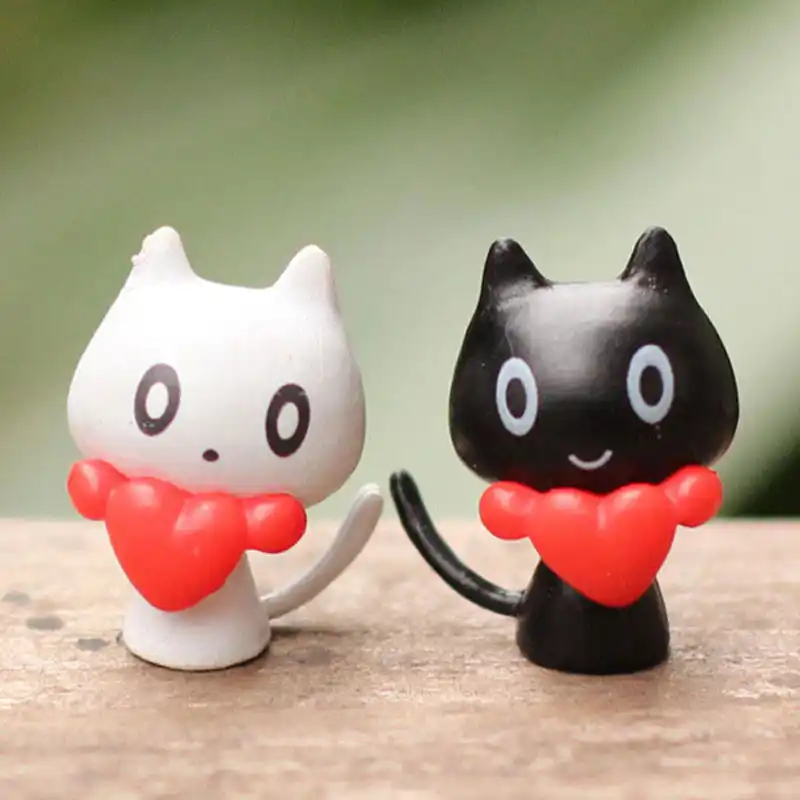 Amante Do Gato Animal do Kawaii Miniatura De Fadas Jardim Home decor Cat mini jardim dos animais estátua em miniatura ofício da resina de fadas D3