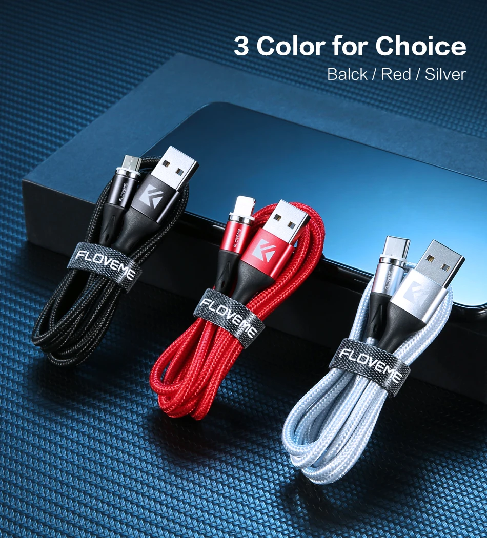 Магнитный кабель FLOVEME 3A Micro USB Type C для iPhone XS 1 м магнитный быстрой зарядки Samsung Xiaomi