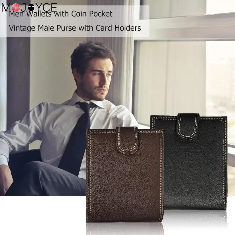 

Casual Solid Color Vintage Men Short Wallet Daily Coin Purse Leather Vintage Card package Simple Card package PU Wallet