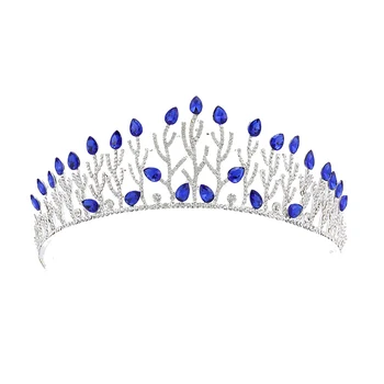 

Rhinestone Tiara Crowns Tree Branch Wedding Brides Crowns Brides Crowns Jewelry Hair Accessories (Blue)