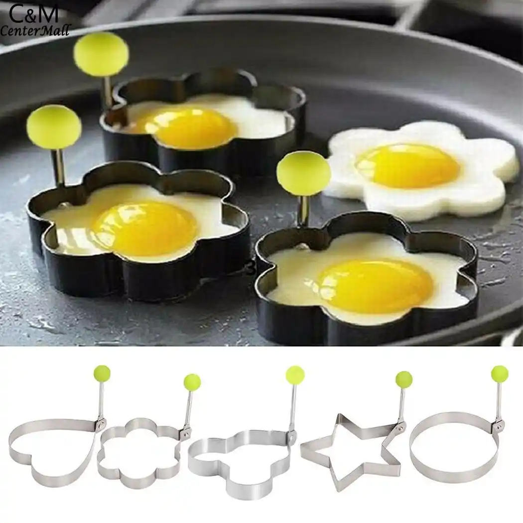 Omelette жареный цветок приготовления пищи Звезда Омлет формы Пять круглых форма для сердца яичные формы инструменты формирователь сталь утолщение нержавеющей - изображение