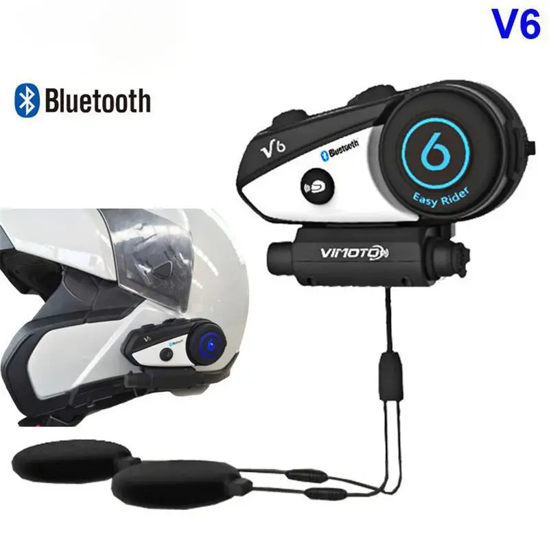 

1PCS M1 V6 600m Riders Group Intercom MP3 HD 1080P Video Recorder Camera Motorcycle Bluetooth Intercom Helmet Headset