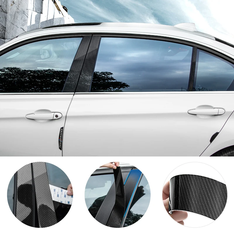 

For BMW 3 5 Series E90 E60 F30 F10 X5 X6 E70 E71 F15 F16 F07 X3 F25 E46 X1 E84 Car Carbon Fiber Window B-pillar Molding Cover