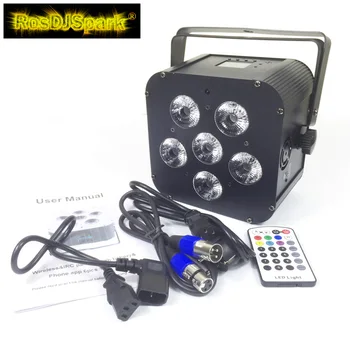 

10 lights+1 charging road case+IR controllers Rosnow lighting iOS wifi app control wireless dmx 6 leds RGBWAUV cube uplight par