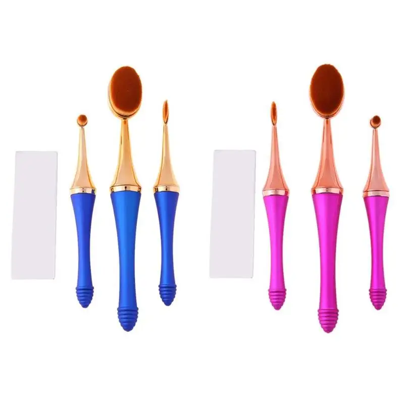 

3pcs Oval Shaped Makeup Brushes Set Professional Foundation Powder Brush Kits Beauty Cosmetic Tools Gift 2 Colors