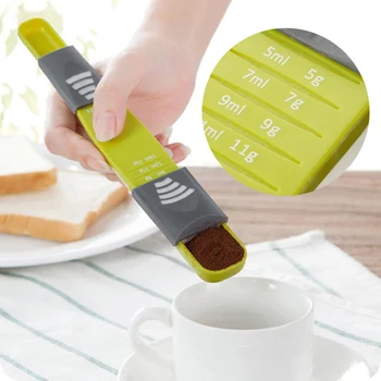 

Eight Gears Portable Measuring Spoons Adjustable Baking Tools Metering Double-end Popular 1PC New Scale Kitchen Accessories
