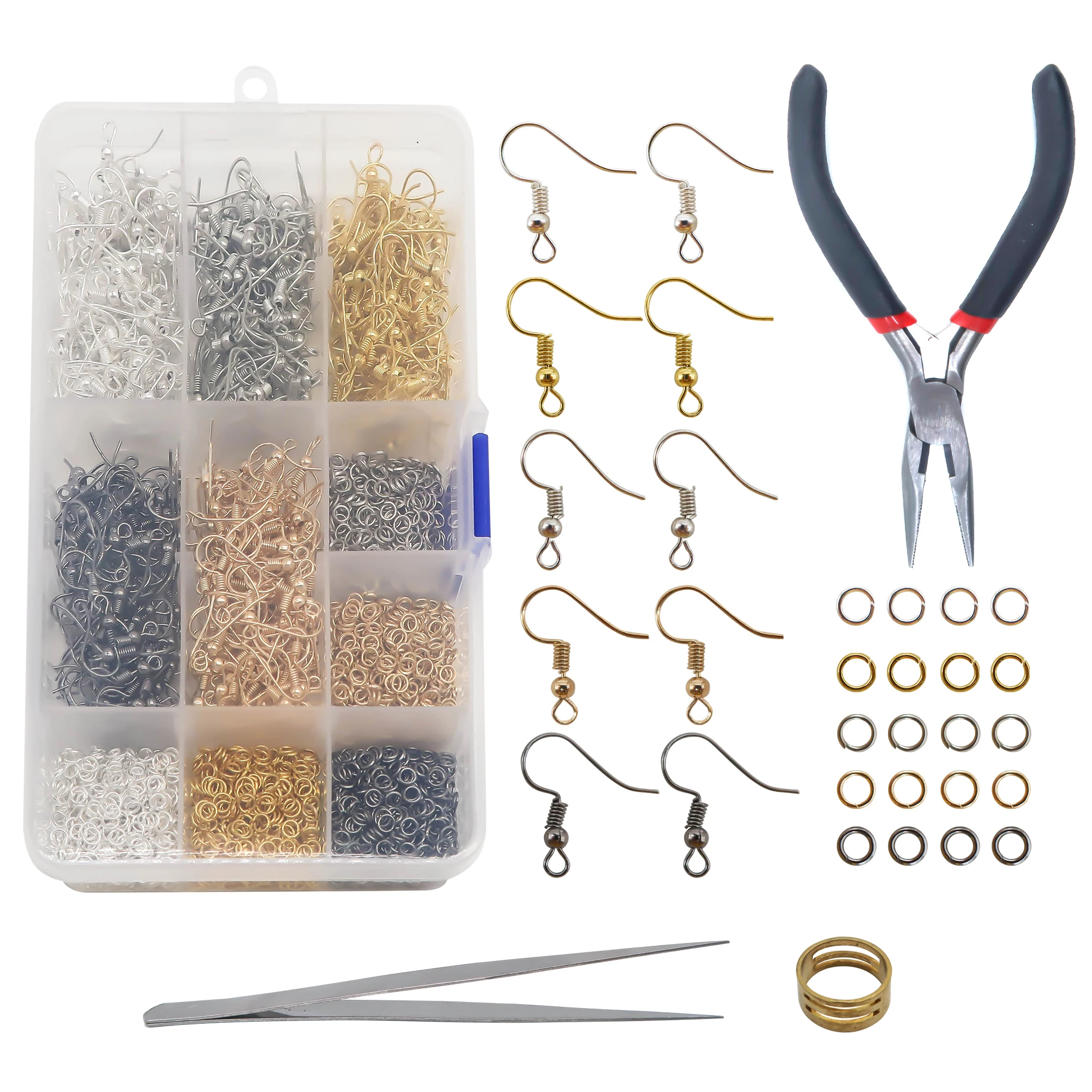 

TOAOB 2250pcs Jewelry Making Kit with 5 Colors Jump Ring and Earring Hook