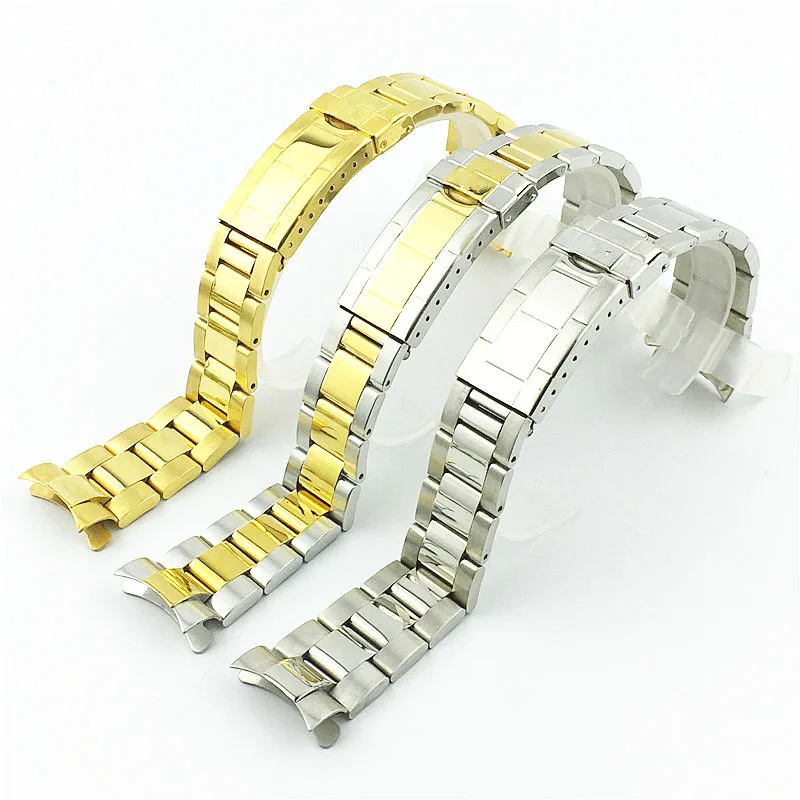 

Stainless steel strap men's watch accessories for Rolex water ghost Di Tong take solid steel strap diving sports20mm strap women