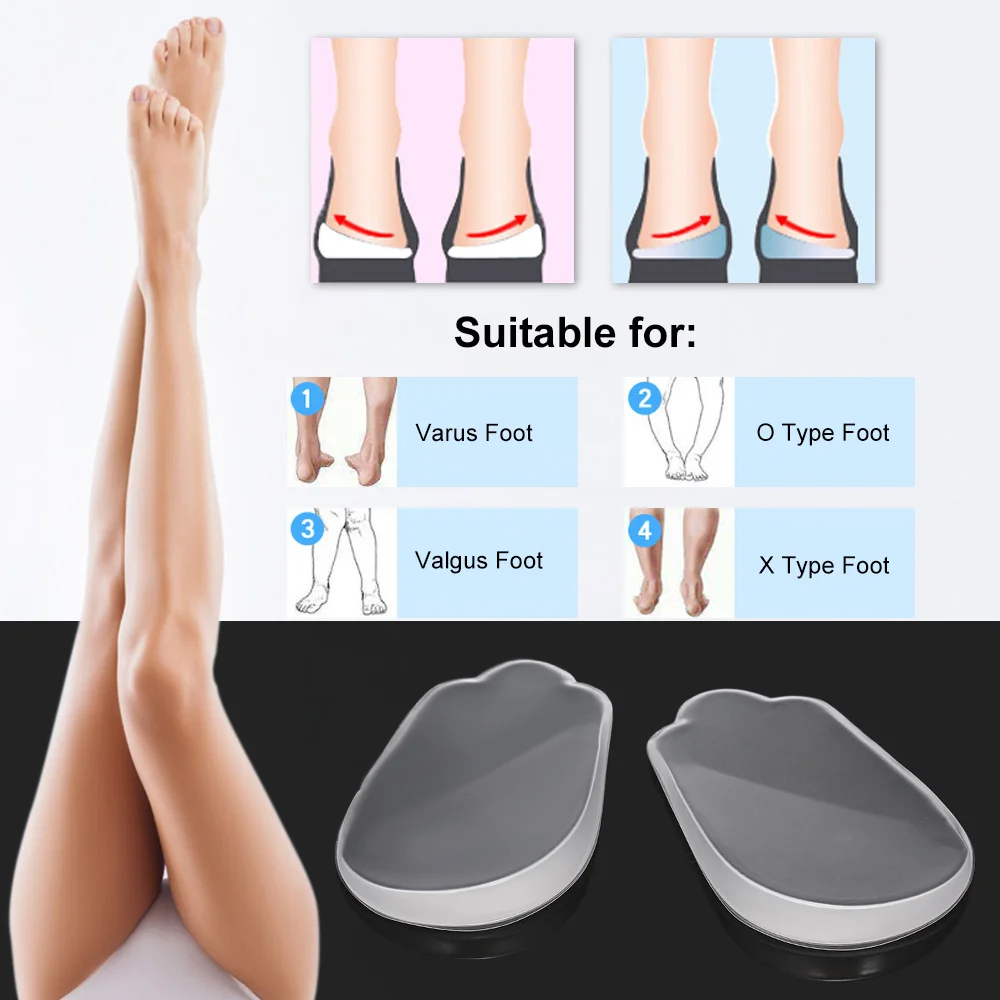 1 Pair Flatfoot Silicone Insole Within Eight Toe Foot Orthotic Varus