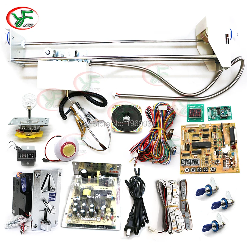 

Toy Crane Machine Cabinet kit DIY Crane Machine Parts For Crane Game PCB Slot Game Board coin acceptor, buttons, harness ,claw