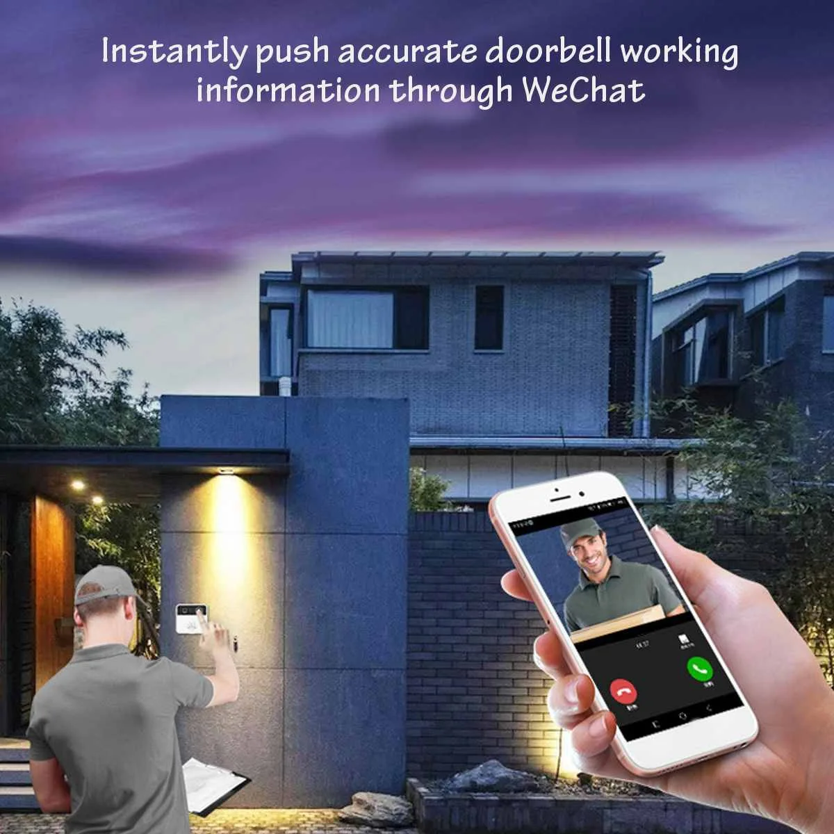

WiFi HD Video Security Camera Wireless Doorbell Remote Phone Intercom Door Bell Night Vision IOS Android Auto Strong Endurance