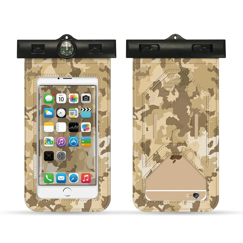 

New Swimming Bags Beach Sport Waterproof Bag Mobile Phone Easy Touch Camouflage Mobile Bag Beach Sport Waterproof Bag For Phone