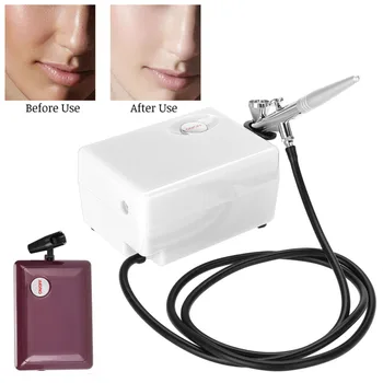 

Mini Air Compressor Facial Anti Winkle Skin Water Oxygen Injection Therapy Tattoo Body Paint Machine With Airbrush Cleaning Tool